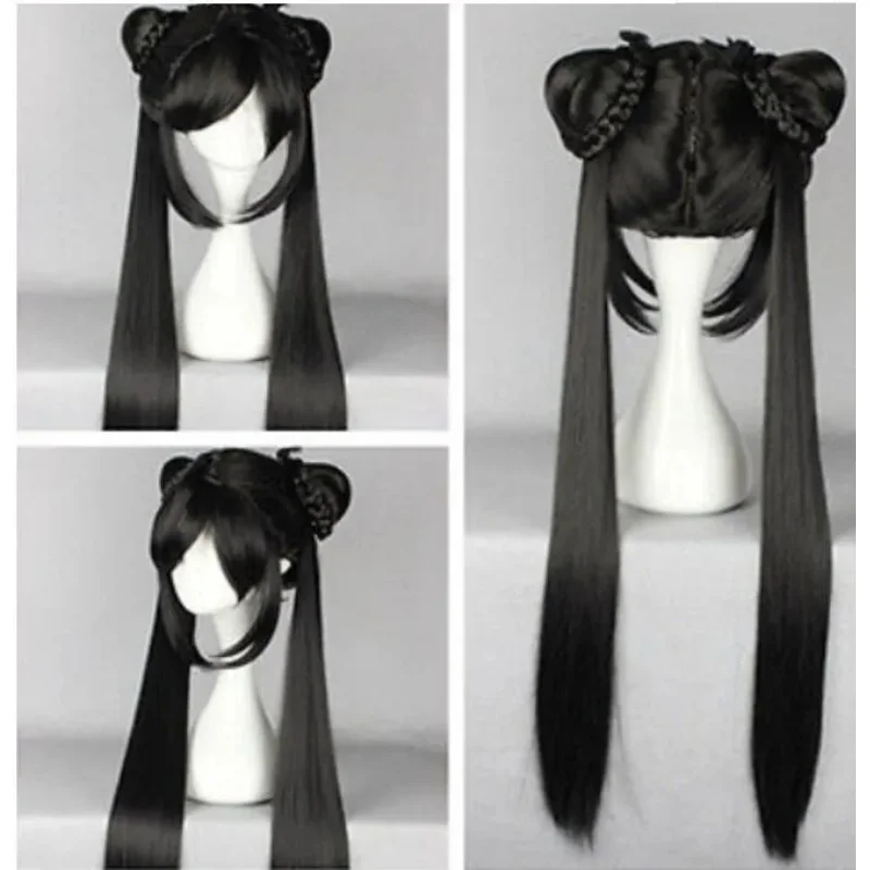 Twist Braid Anime Cosplay Wig Ancient Hairstyle Bla Wig Heat Resistant Wig