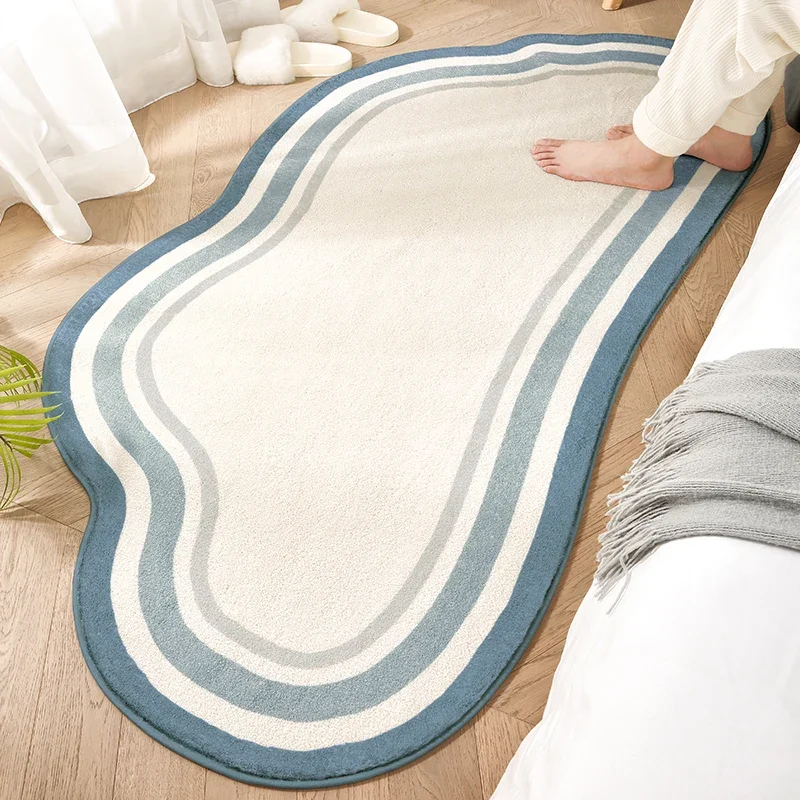 Special Shape Bedside Carpet Blue Green Cloud Bedroom Carpets Soft Line Art Rug Comfortable Non-Slip Cloakroom Rugs Alfombra 양탄자