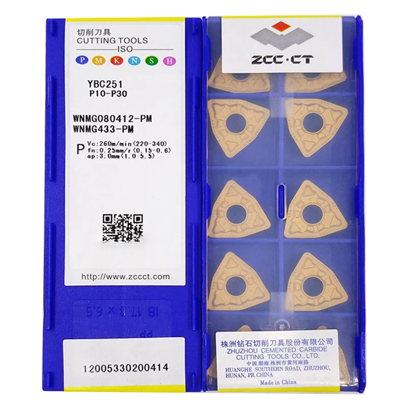 

Original ZCCCT WNMG080412-PM YBC251 YBC252 YBD151 YBD102 YBD152 carbide insert for CNC cutting Tools