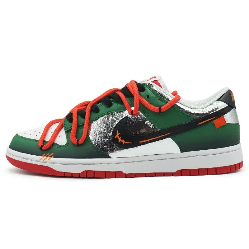 【Customize】Nike Dunk Skateboarding Shoes Men Low-top Green/white/black Sneakers shoes DD1391-600