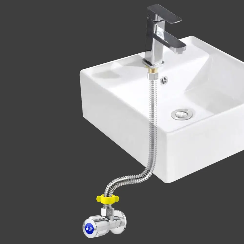 Silicone Gasket Plumbing Hose with Wrench Non-slip Installation Bathroom Heater Connector Corrugated Pipeline Protection