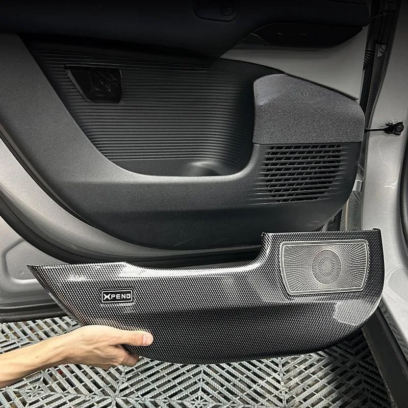 For Xpeng G6 2023 2024 2025 Car Door Anti Kick Pad ABS Carbon Fiber Pattern Door Panel Protection Pad Auto Interior Accessories
