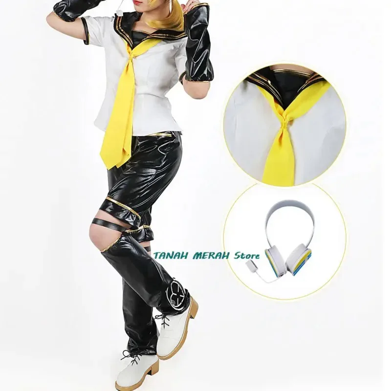 أزياء أنيمي كاغامين رين لين الجديدة لعام 2025 أزياء الأخ الأخت زي حفلة الهالوين باروكات صفراء هدايا عيد الميلاد قطع علوية P ☆ ☆ ☆ أأ