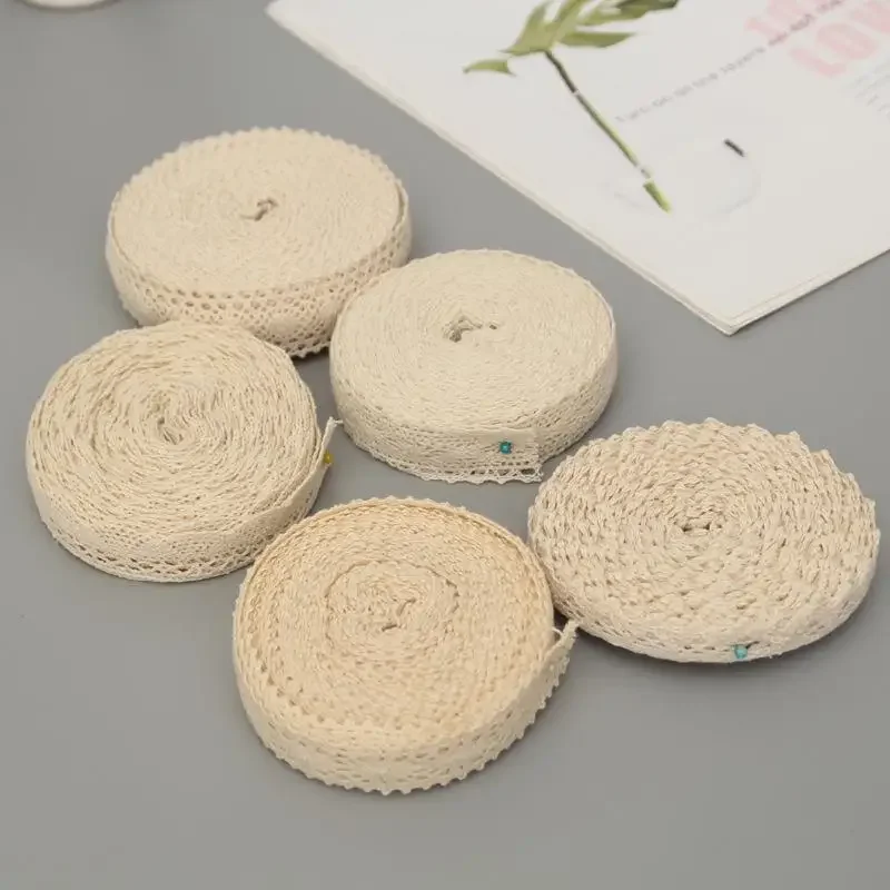 5 ياردة القطن الدانتيل تقليم الشريط البيج للخياطة خليط القطن الكروشيه الدانتيل DIY بها بنفسك الملابس فستان الخياطة النسيج