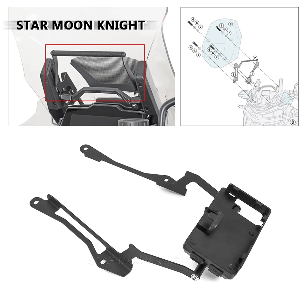 

For TIGER 1200 TIGER1200 GT EXPLORER 2022 - Motorcycle GPS Navigation Plate Bracket Windshield Stand Phone Mobile Phone Holder