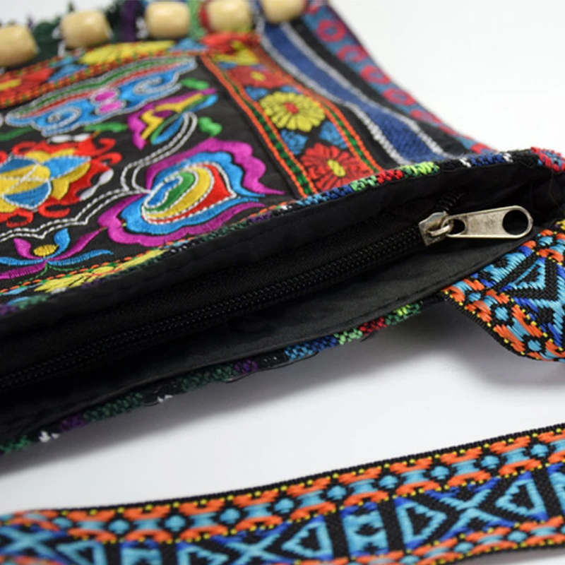 Hmong Vintage ethnische Umhängetasche Stickerei Boho Hippie Quaste Tote Messenger – Detail 19