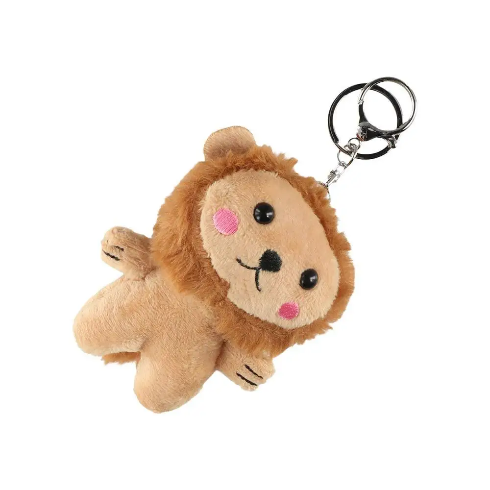 Animal Doll Plush Toy Cartoon Backpack Pendant Keychain Pendant Lion Plush Doll Lion Keyring Plush Pendant Lion Plush Keychain