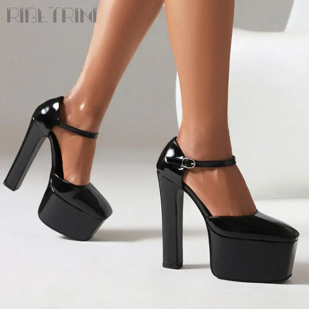 Brand New Female High Heels Pumps Buckle Square Toe Platform Shoes Elegant Sexy Design Stylish Dress Dress Cosplay women\'s Pumps