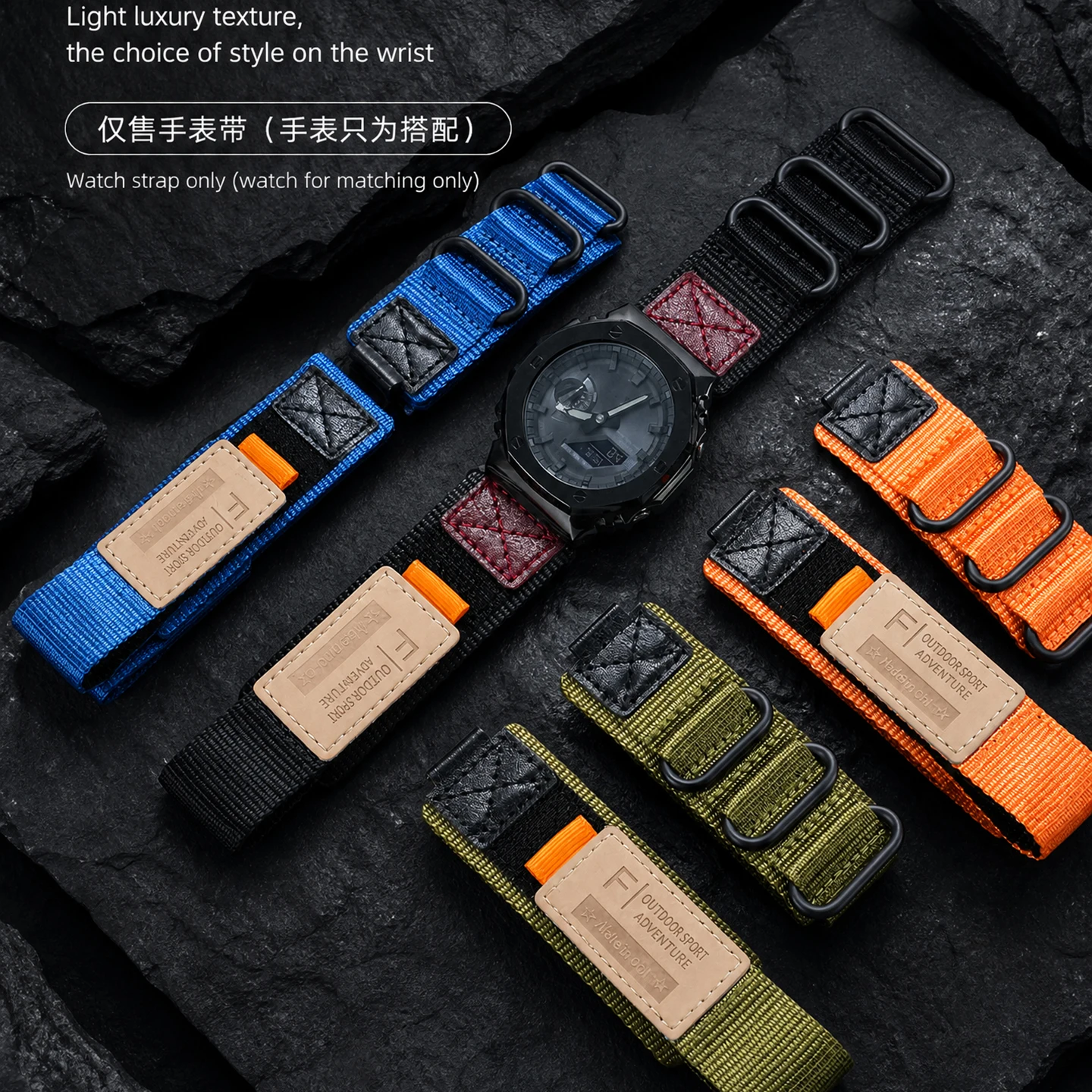 Colorful Nylon Canvas Hook‑and‑Loop Watch Strap for CasiOak GA2100 GA-B2100 GM-2100 GBM2100 Sport Nylon Watch Accessories
