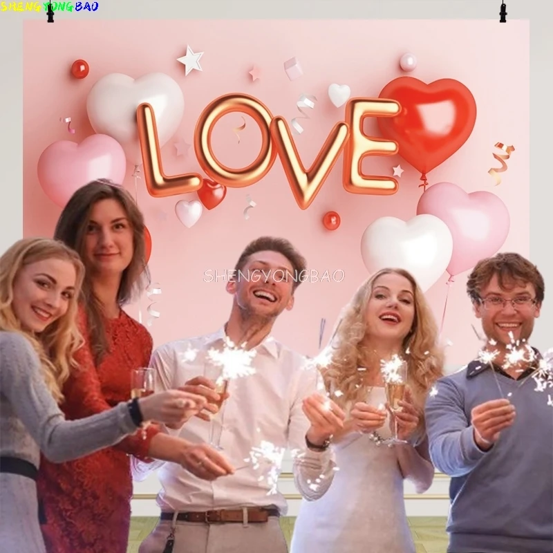 Rosa Blumen Rose Herz Fotografie Kulissen 14. Februar Valentinstag Festival Ich liebe dich Party Fotostudio Hintergrund Nr. 01