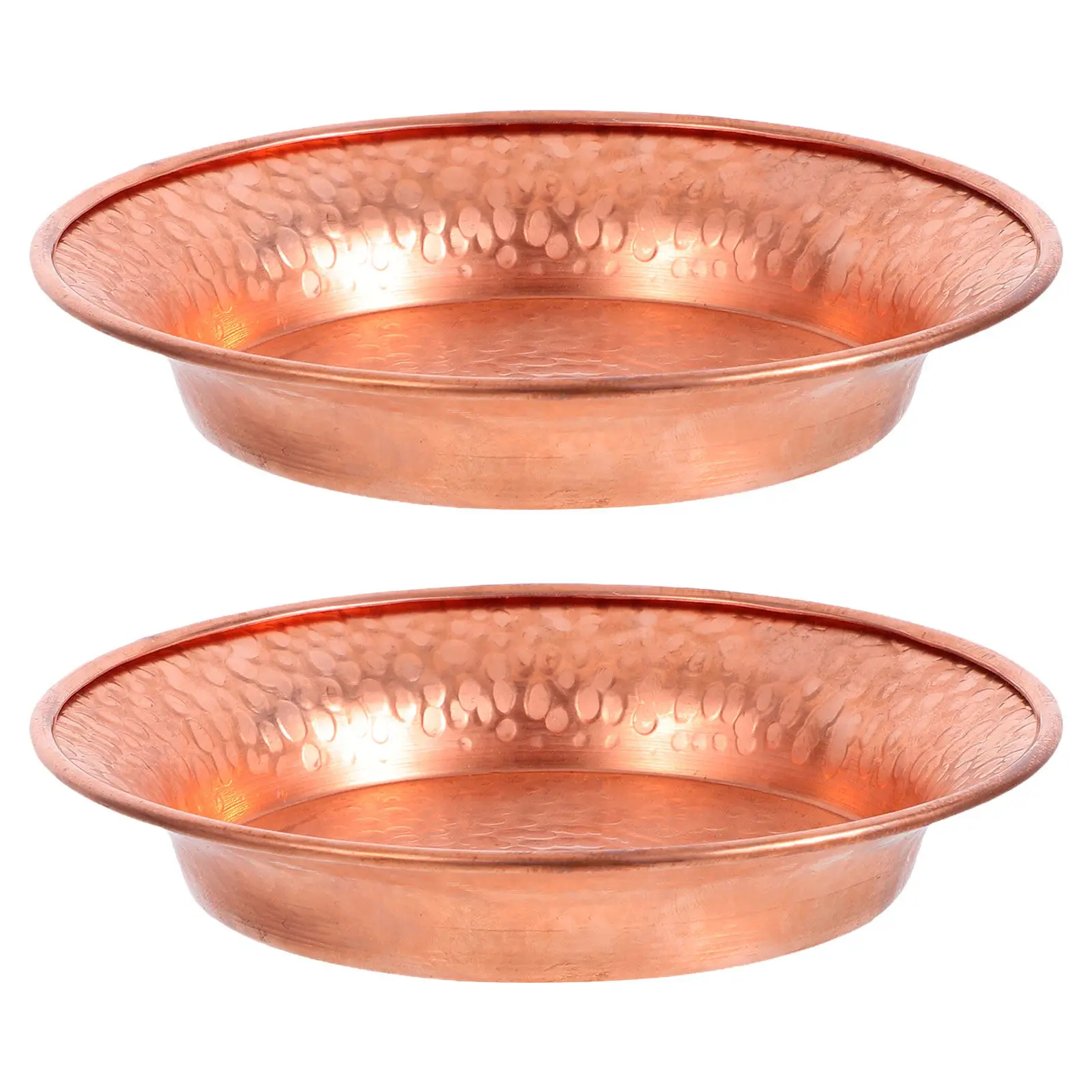 

2Pcs Copper Bowls Handmade Hammered Decorative Dishes 10.9cm Vintage Patina Copper Desk Organizer Tray Jewelry Key Catchall