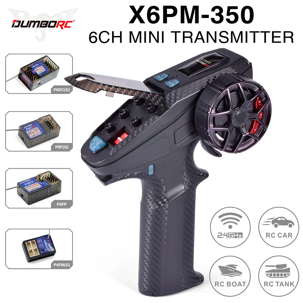 DUMBORC X6PM-350 Zestaw nadajnika i odbiornika RC BL3F/X6FG/X6FP/X4FMG 2.4GHZ Kontroler RC 6CH Gyro Uniwersalny pilot samochodowy RC
