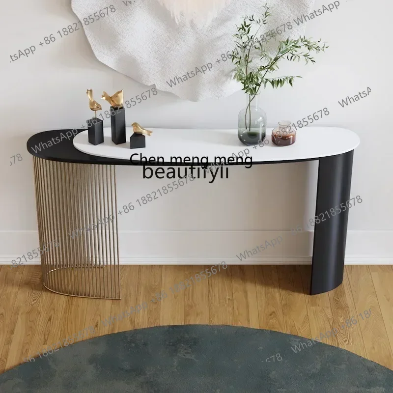 SS new style Light luxury rock slab entrance table Italian modern wall sofa back a few corridors entrance tabless 7486