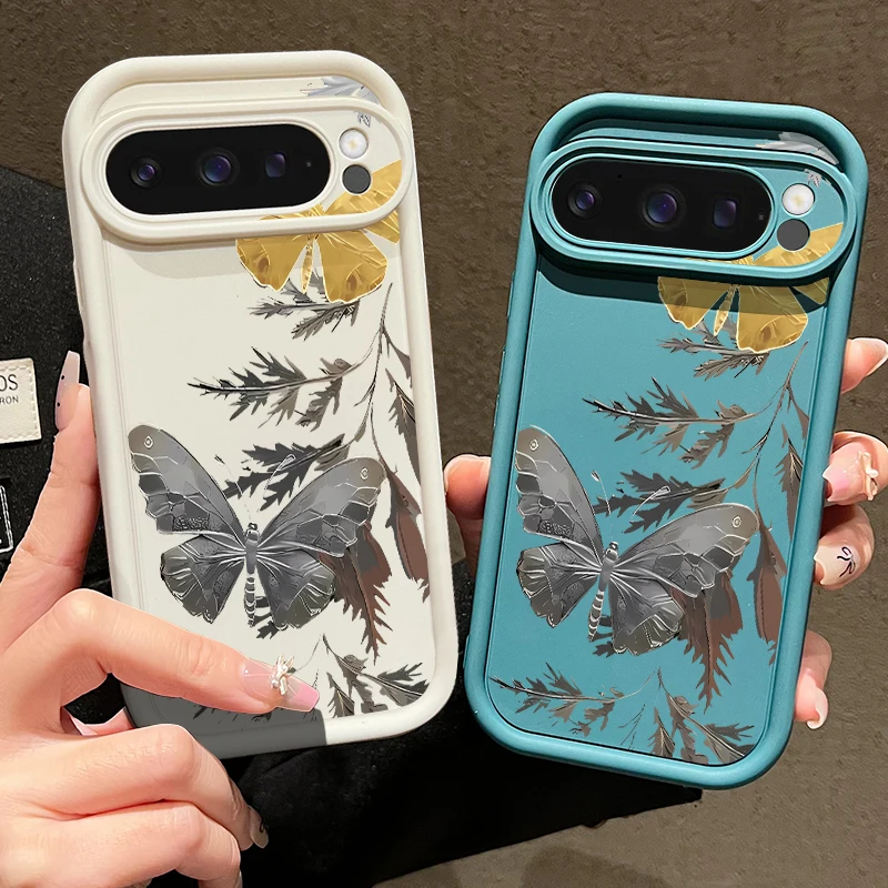 Schmetterlinge Bambus TPU Hülle für Google Pixel 8A 7A 7 8 Pro 9 Pro XL stoßfeste weiche Silikon-Telefonabdeckung für Pixel 7 8 9 Pro