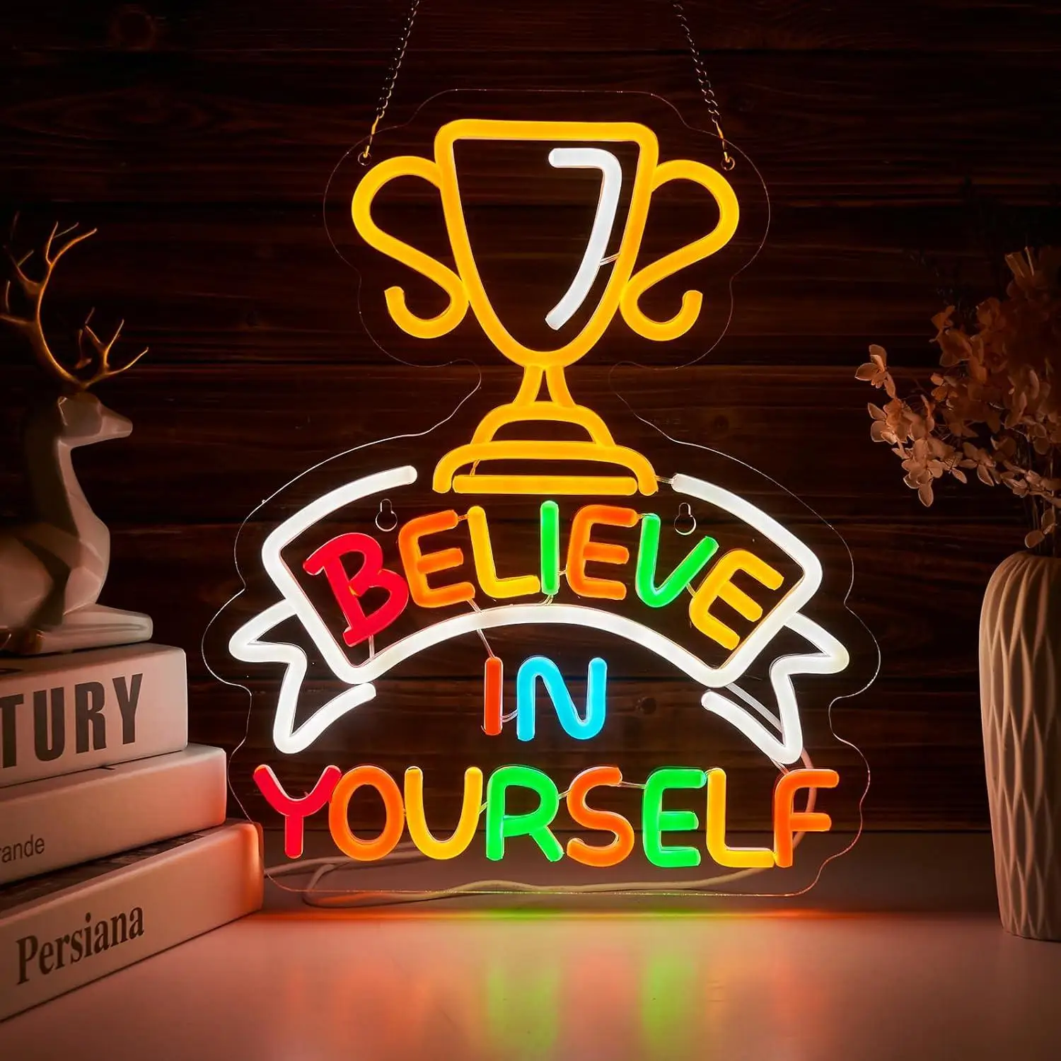 

Believe in Yourself Neon Sign USB Dimmable Neon Lights for Bedroom Class Room Children's Room Decoration Birthday Gifts for Kids