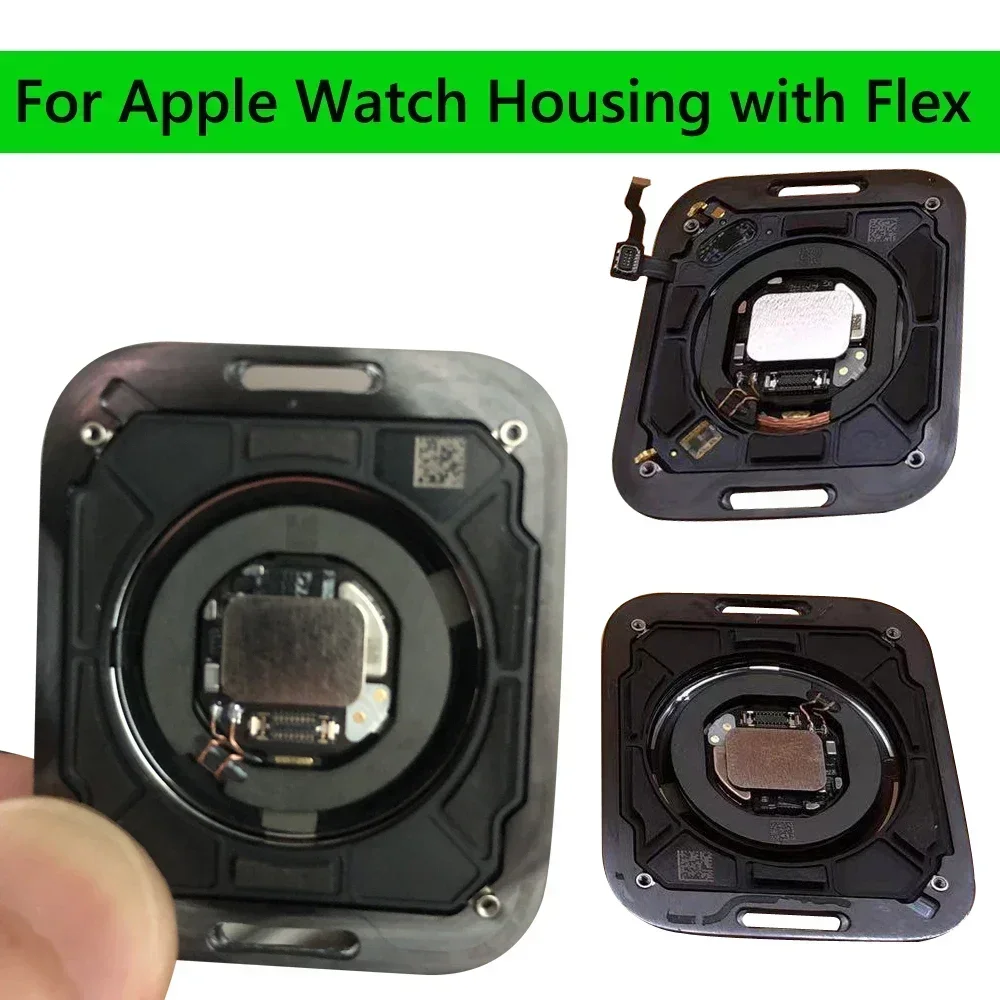 OEM ฝาครอบด้านหลังแบบยืดหยุ่นกรอบกลางประตูกระจกเคสสำหรับ Apple Watch ซีรีย์4 5 6 SE 40มม. 44มม. อะไหล่ตัวยึด GPS LTE