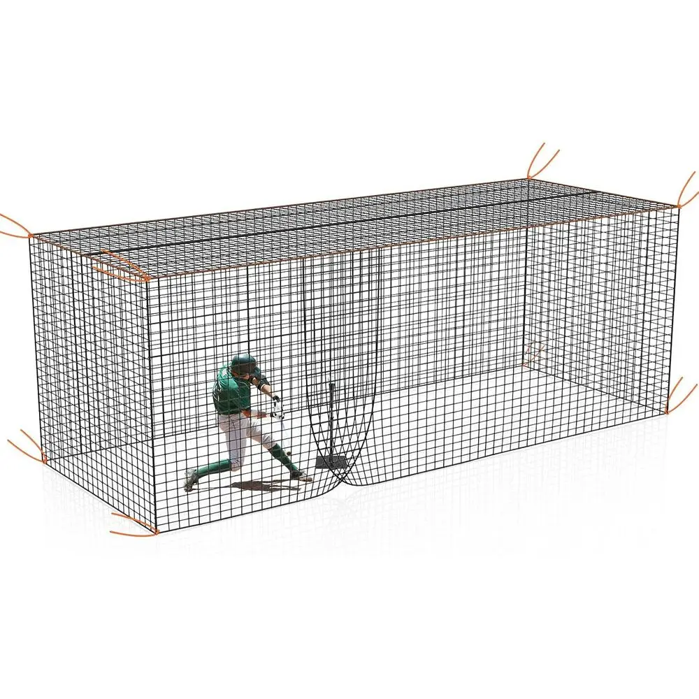 

8x8x20 /10x10x35/12x12x55t Heavy Duty Enclosed Batting Cage Net With Door, Only Net, No Poles and e, Proional Sotball Baseball o