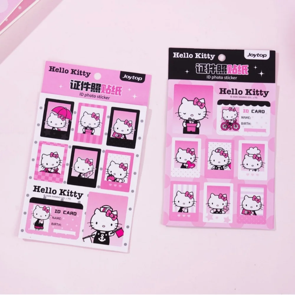 Genuine Sanrio Hello Kitty Stickers Toy Cartoon Kt Cat ID Label Decals For Photocard Album Scrapbook Cup Daily Object Decoration