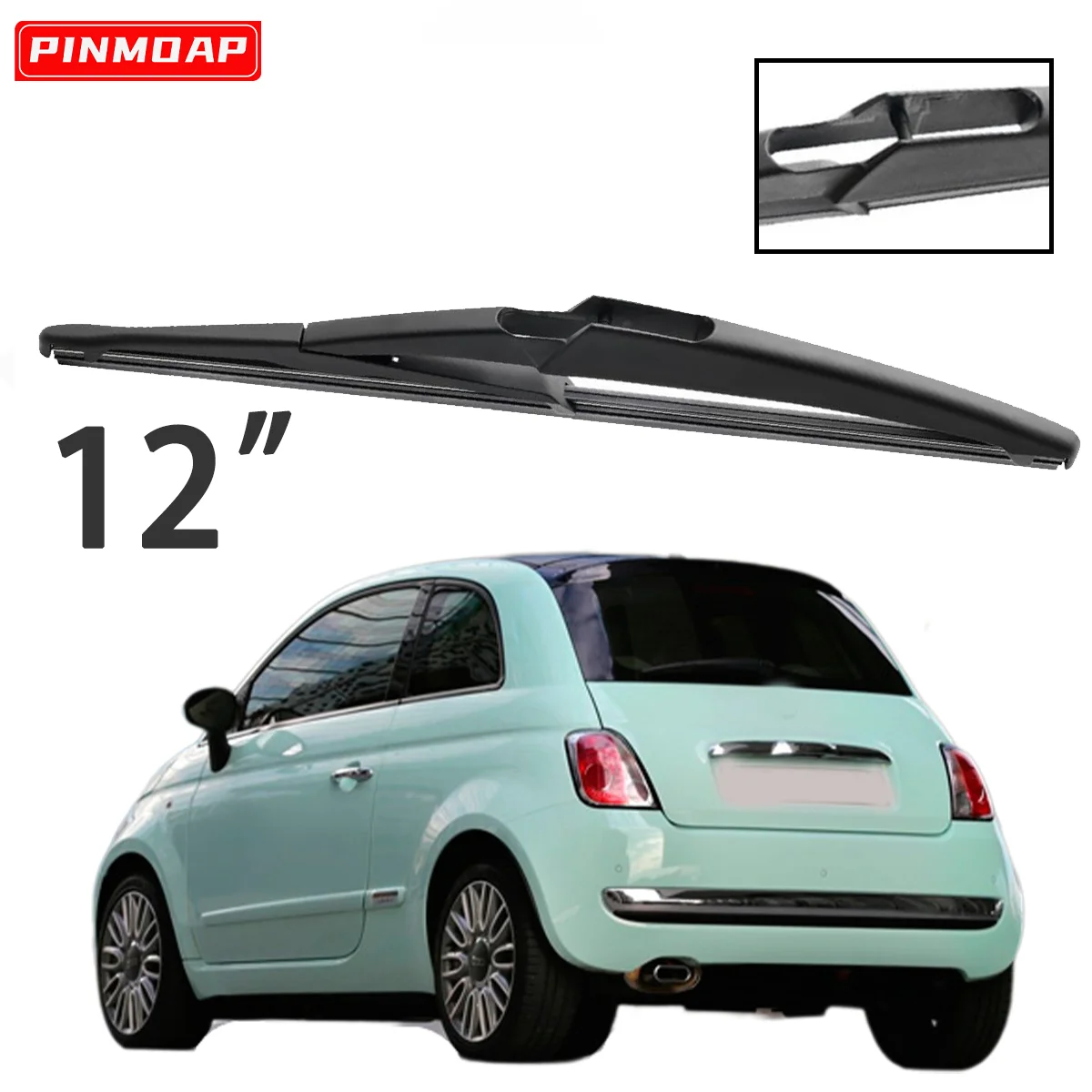 

1 шт. 12-дюймовый задний дворник для Fiat 500 2007-2019, щетка заднего стеклоочистителя, автомобильные аксессуары