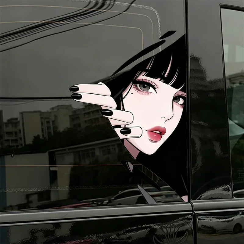 Surprise&Cute Eye Kill Girl Anime Peeking Eyes Sticker Multicolor Waterproof Vinyl Decal for Car Motorcycle Helmet Laptop Decor