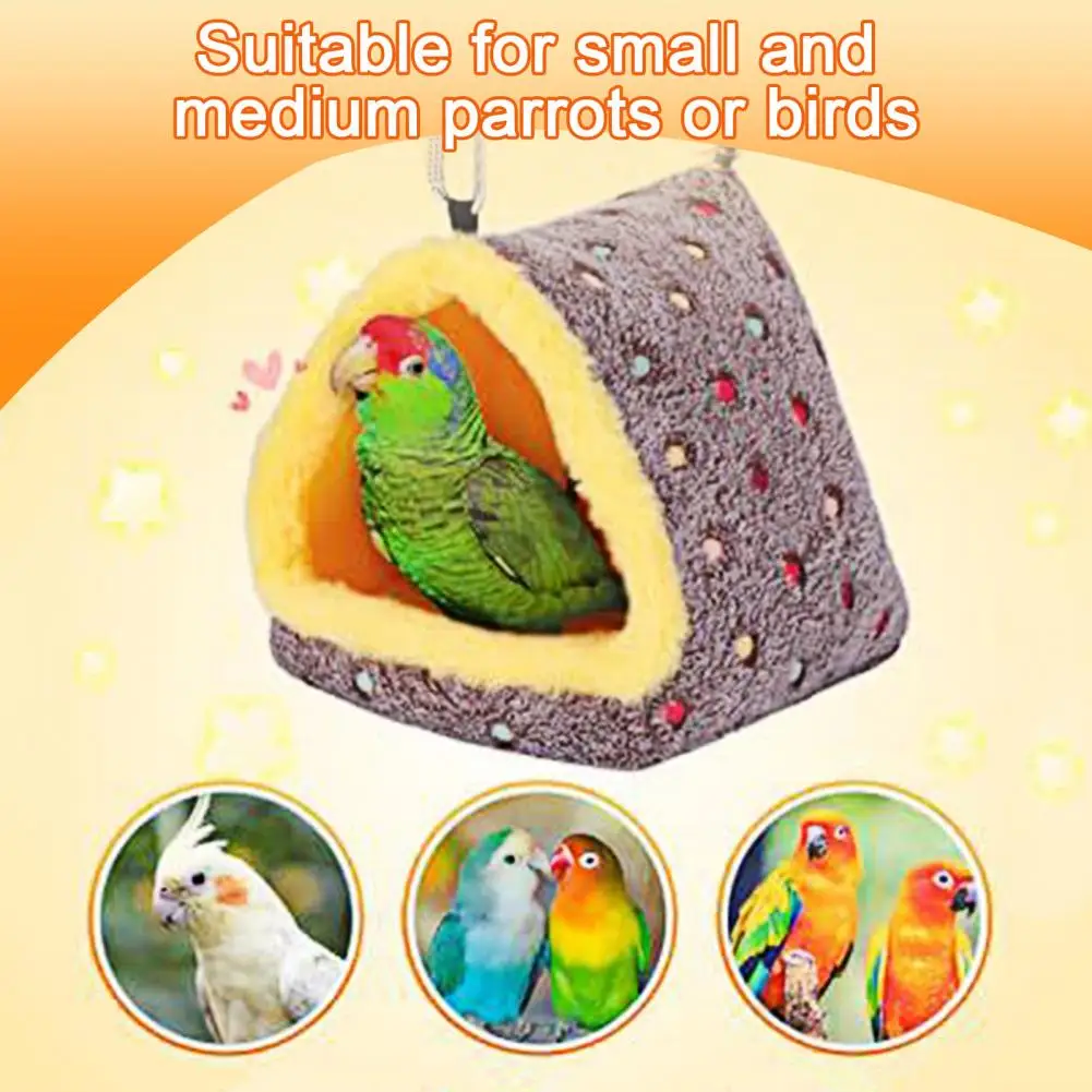 Bird Cage Accessory Cozy Plush Bird Nest House for Cage Winter Warm Hanging Hammock Hut for Small Birds Budgies for Pets