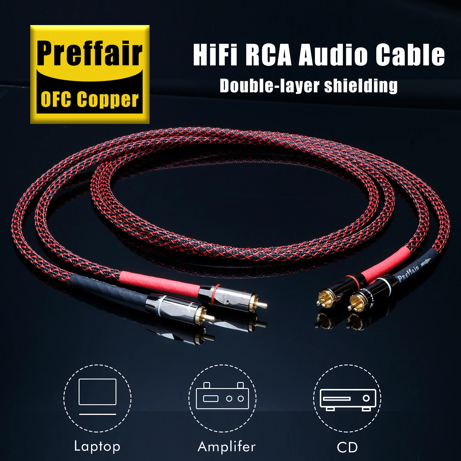 CANARE L-4E6S Аудиокабель RCA OFC медь 2Rca до 2Rca Соединительные кабели Стерео штекер для усилителя ЦАП ТВ автомобильное аудио