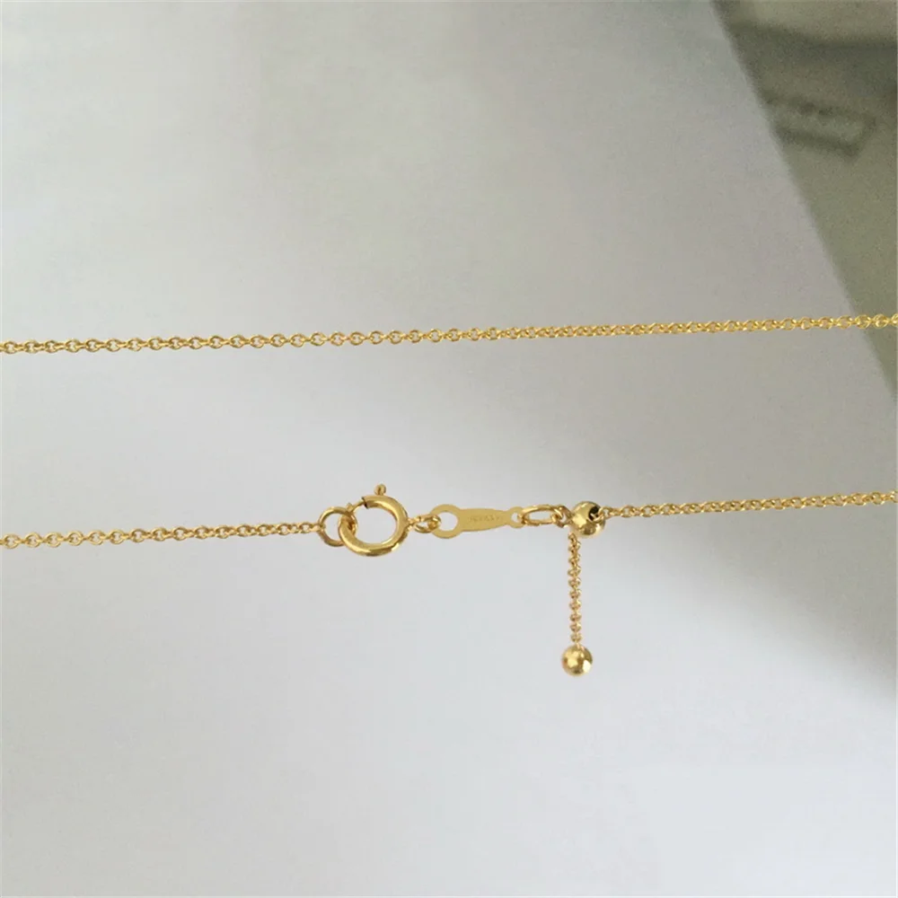 14K Gold Filled Adjustable Cable Chain Necklace w/ Silicone Stopper Bead 1.2mm 22 Inches