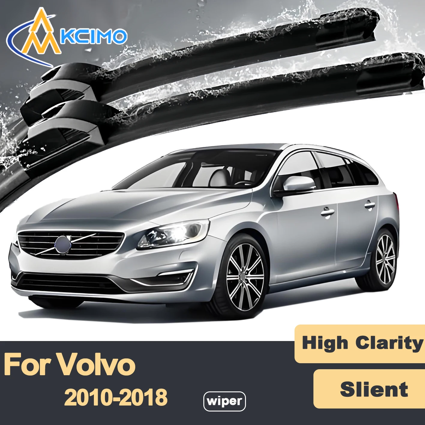 

Premium Rubber Durable Silent Windshield Wiper Blades 2pcs for Volvo S60 V60 2010-2018 Front Wiper Blades Set