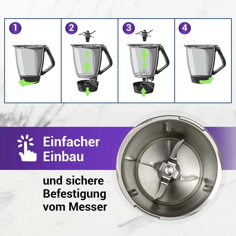 Faca de mistura Peças de reposição para Thermomix, TM5, TM6, Lâmina para Thermomix Vorwerk, Processador de alimentos TM5