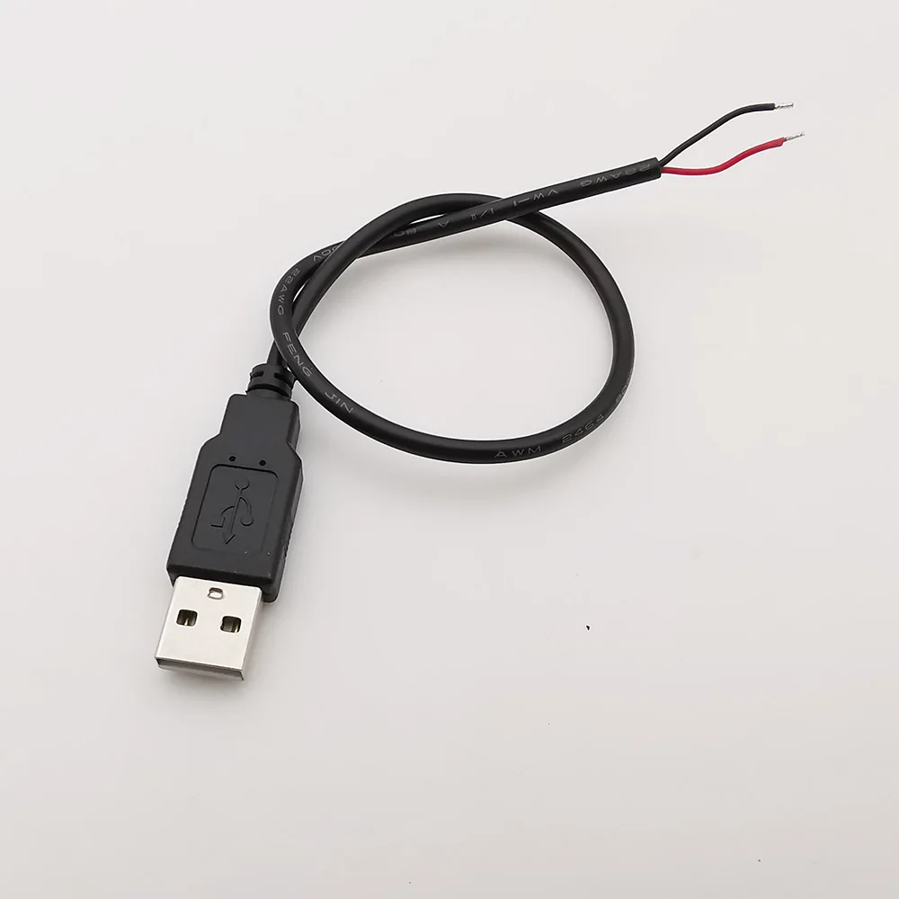 5V USB 2.0 A Female Male Power Supply Cable Connector 2Pin 4Pin Wire Charge Extension Cable Adapter Welding Line DIY 0.3m 1m 2m
