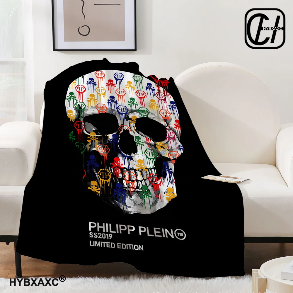 Moda p-philipp plein quarto decoração cobertor de flanela sala de estar sofá capa cobertor macio e quente personalização