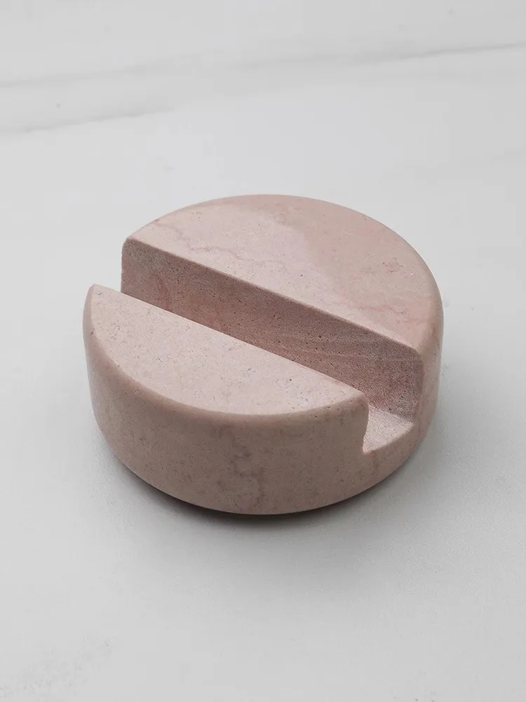 الرخام الطبيعي سطح المكتب حامل هاتف المحمول الشمال الحديثة نمط غرفة المعيشة ضوء Iuxury ديكور صغير الحلي اللوحي قوس #4