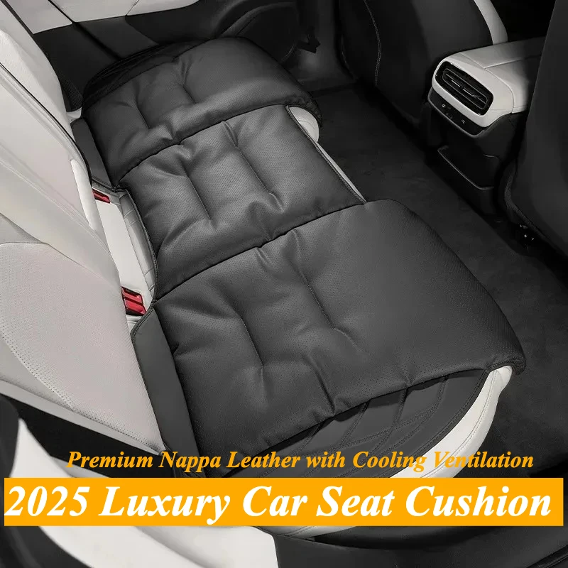

2025 Luxury Car Seat Cushion - Premium Nappa Leather with Cooling Ventilation for Mercedes/BMW/Audi - All Season & Back Support