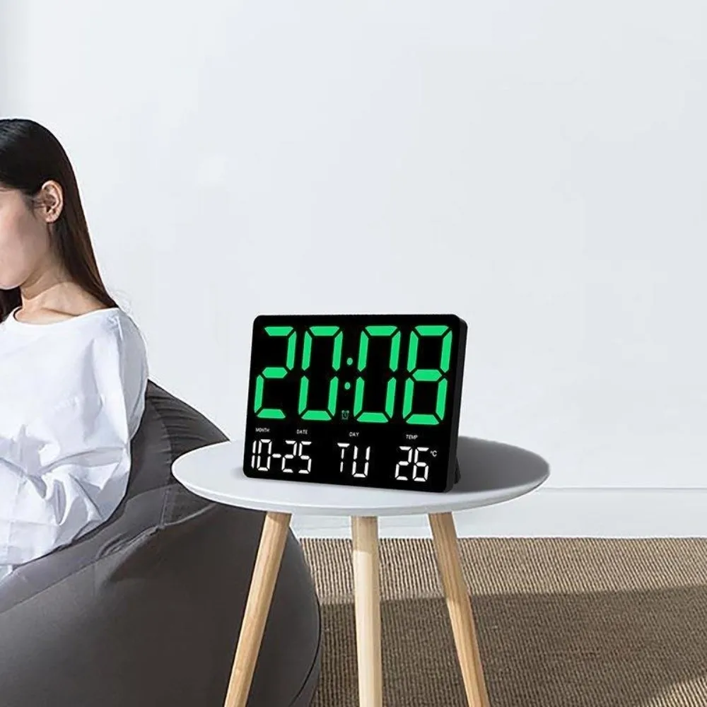 Picture 6: Large Screen Display LED Digital Wall Clock Date Display Temperature Display Electronic Alarm Clock Brightness Adjustment