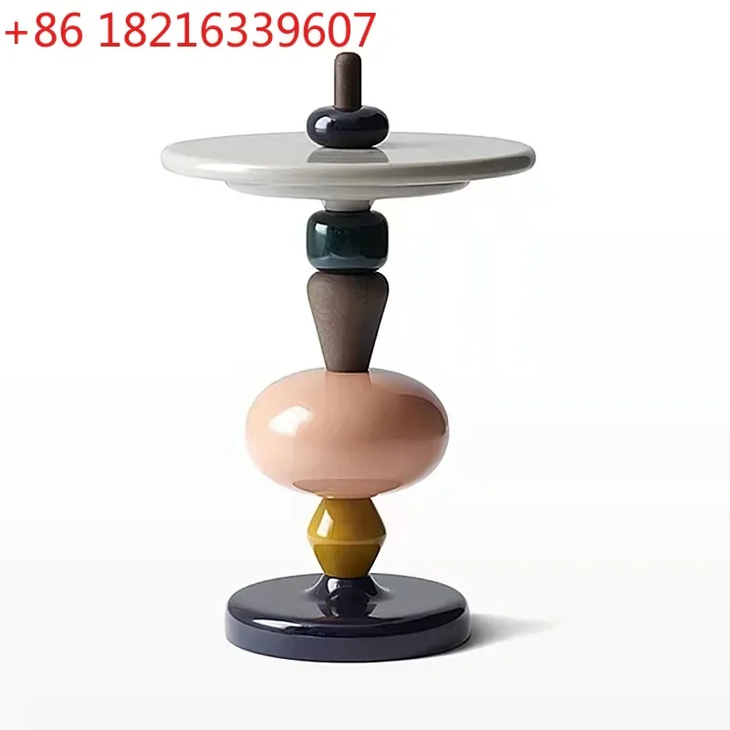 YAO ‌Scandinavian Side Table, Colorful Accent Living Desk, Creative Bedside Cabinet, Candy-Inspired End Table