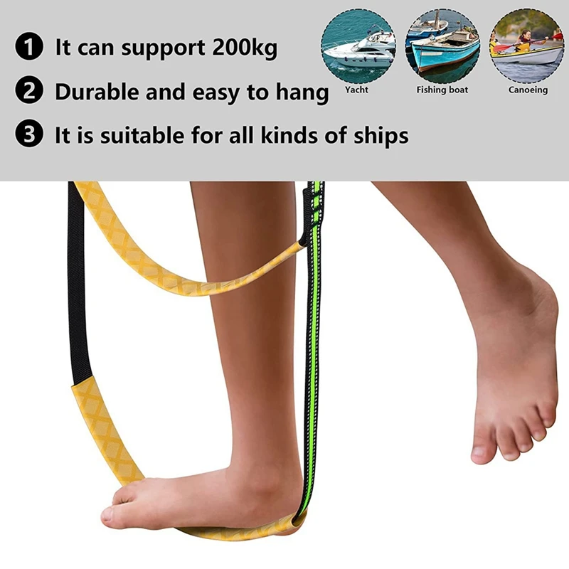 Marine Rope Ladder,For Inflatable Boats, Fishing Boats, Kayaks, Motorboats, Portable Marine Boarding Rope Ladder Elevators