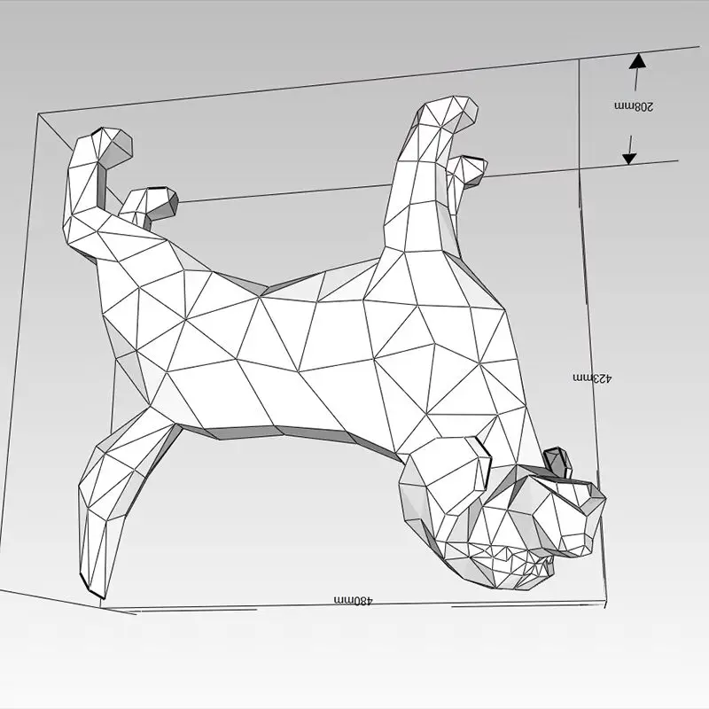 

42cm Migru Rabbithound Beagle Dog Animal Paper Model Prop 3D Creative Papercraft Room Decor Home Decoration DIY Hand Made Toys