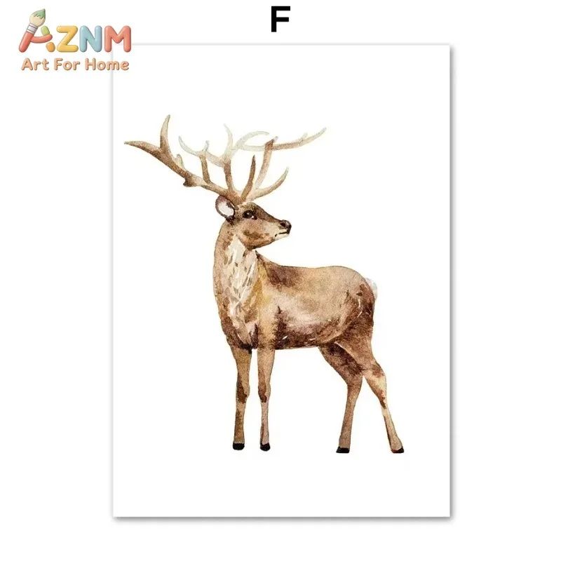 `Watercolor Christmas Canvas Wall Art Green Truck Deer Snowy Cabin Poster Decor For Living Room Bedroom Farmhouse Home Wall Gift