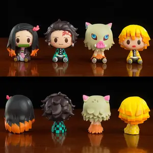 4 Buah / Set Sosok Aksi Demon Slayer Kamado Tanjirou Nezuko Agatsuma Zenitsu Model Anime Lucu Patung PVC Hadiah Mainan Koleksi 8 pembunuh deamon penjualan terbaik - №