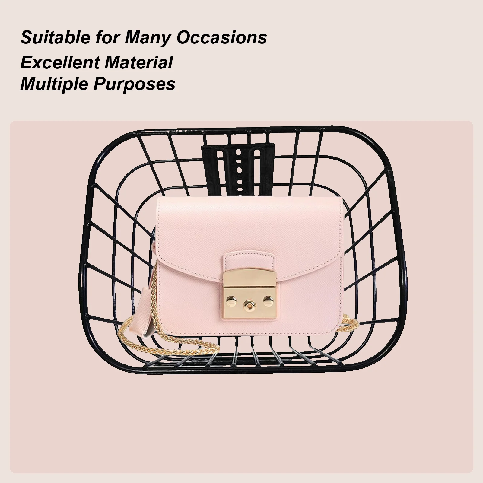 

Передняя корзина для велосипеда Съемная утолщенная железная корзина Удобная для детей и взрослых для хранения товаров Идеальный аксессуар для велоспорта