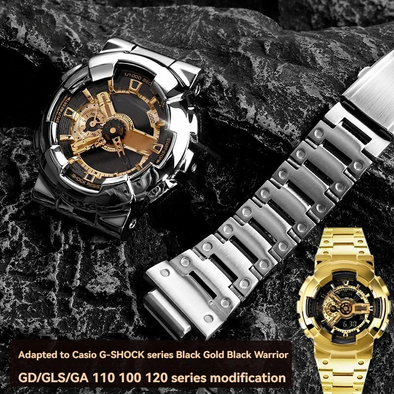 

Modified stainless steel silver gold black set watch strap bracelet case For Casio g-shock GA110 GA120 GA100 GA140 Darth Vader