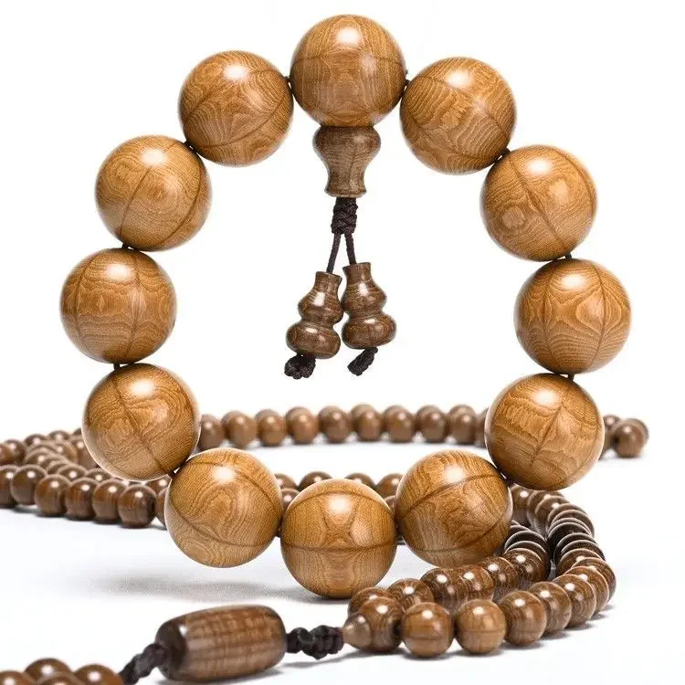 

Natural Liudao Wood Old Material Beaded Bracelet for Men and Women with 108 prayer beads, playing with Buddha beads, bracelet