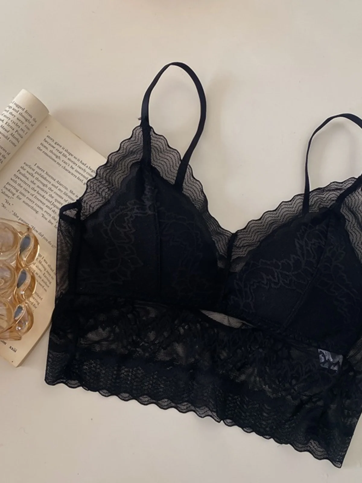 Lace Back Gathered Light Mesh Women's Underwear Base Tank Top Strapless Bralette Breathable Summer Clothes plus Size