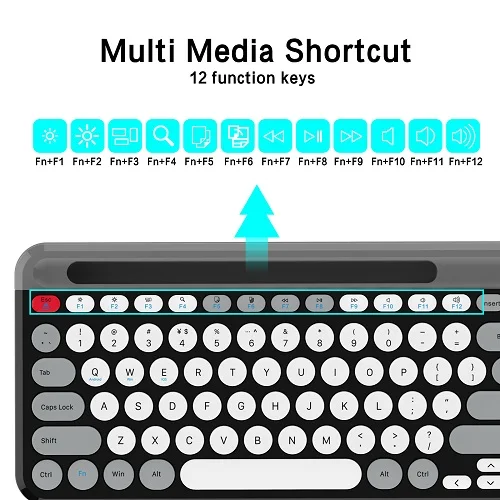 لوحة مفاتيح غشائية للألعاب 98 مفتاحًا 2.4G BT Type-C مجموعة لوحات مفاتيح ماوس لاسلكية للألعاب المكتبية #6