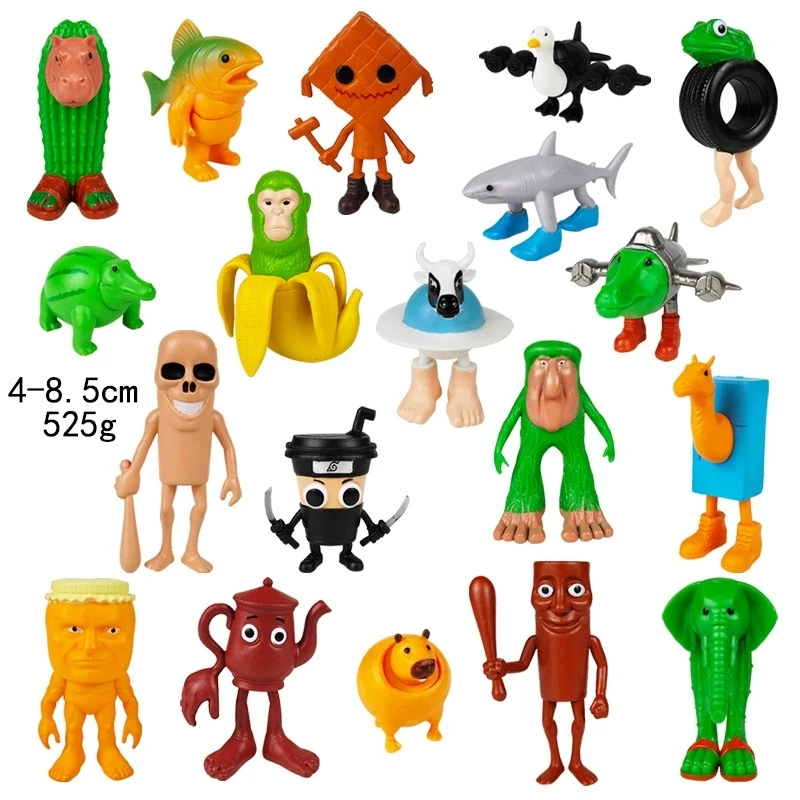 Tungtungtung Shanhaijing Bastone di legno Uomo Modello di squalo Divertente bambola Action Figures Decorazioni Giocattoli in PVC Regali da collezione per bambini
