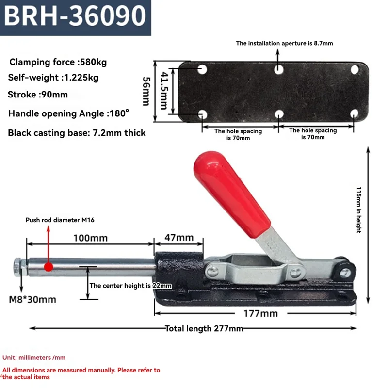 

PORK-Quick Release Push-Pull Clamp Toggle Clamp Stroke 90 Mm For Welding In Automotive Manufacturing