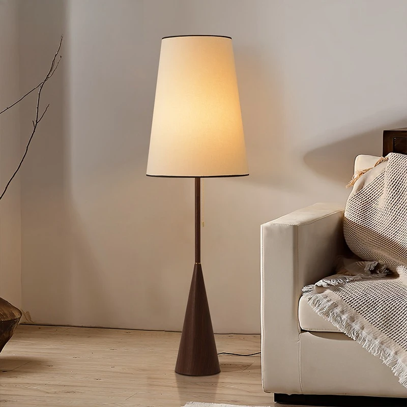 

French Mid-Century Floor Lamp, Retro Art Ambience, Metal & Fabric, for Living Room Sofa Bedroom Bedside, Decor Decorations Light