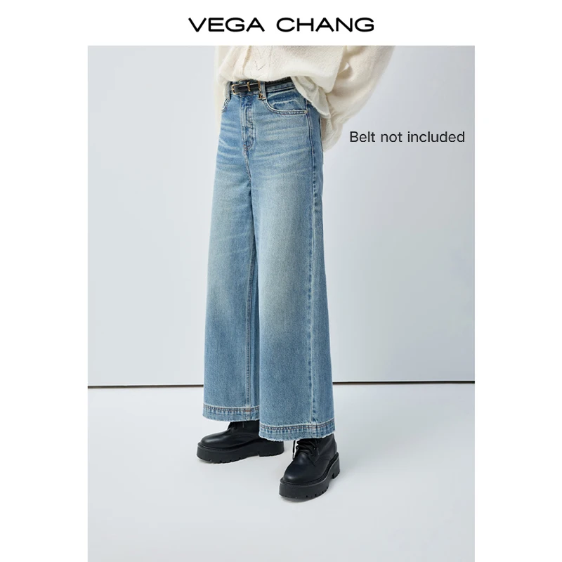 

Джинсы Vega Chang: Новые женские широкие брюки для весны и осени, корректирующие фигуру, удлиненные