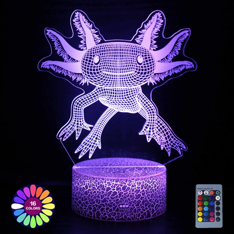 3d Illusion Lamp Ocean Collection Salamander Led Nightlights Kids Room Decor Color Changing USB Battery Powered Night Light Gift