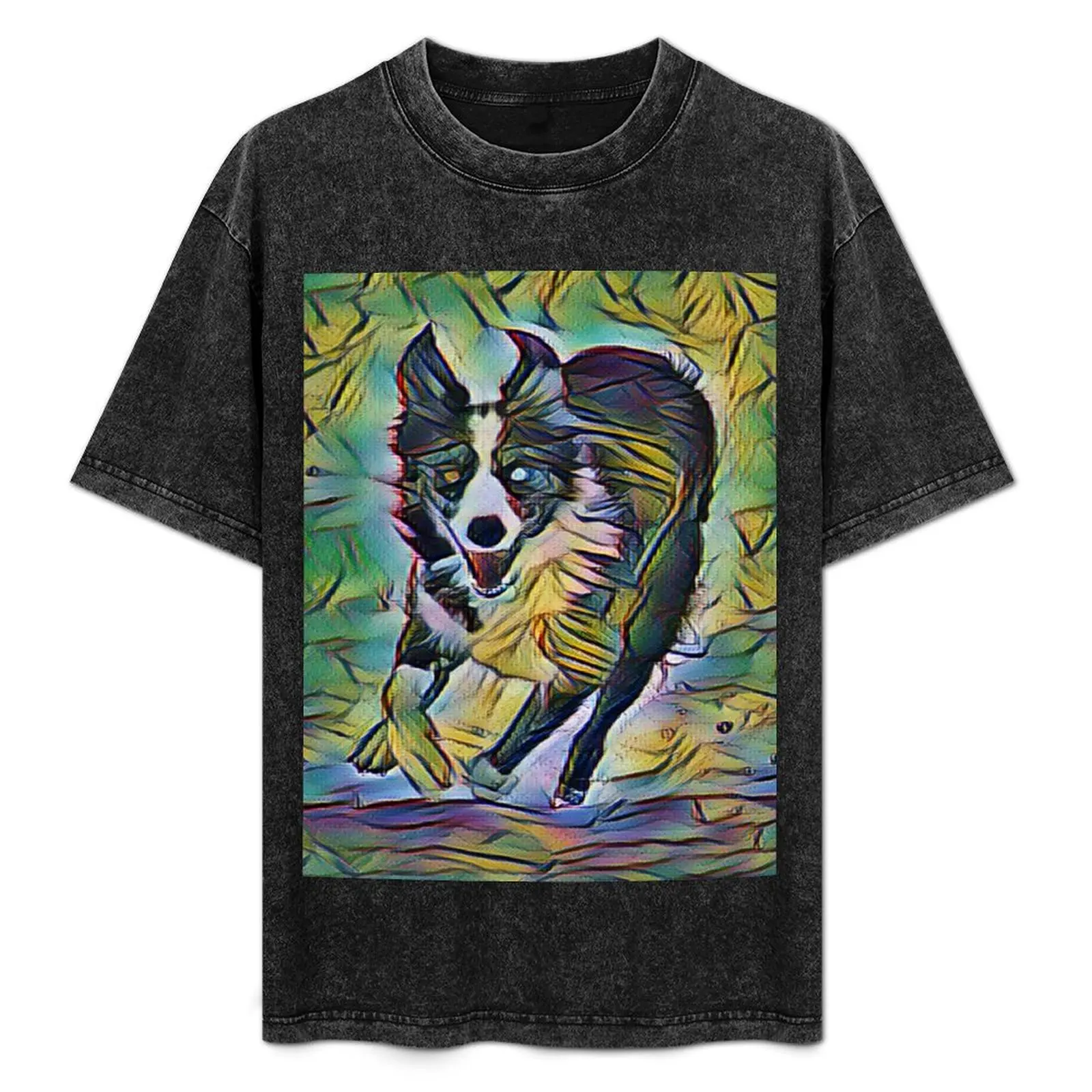 

Running Collie In Depth By Design T-Shirt mens graphic t shirts anime t shirts for man T-Shirt